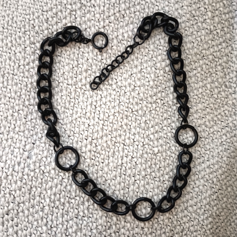 Choker black chain chunky necklace
